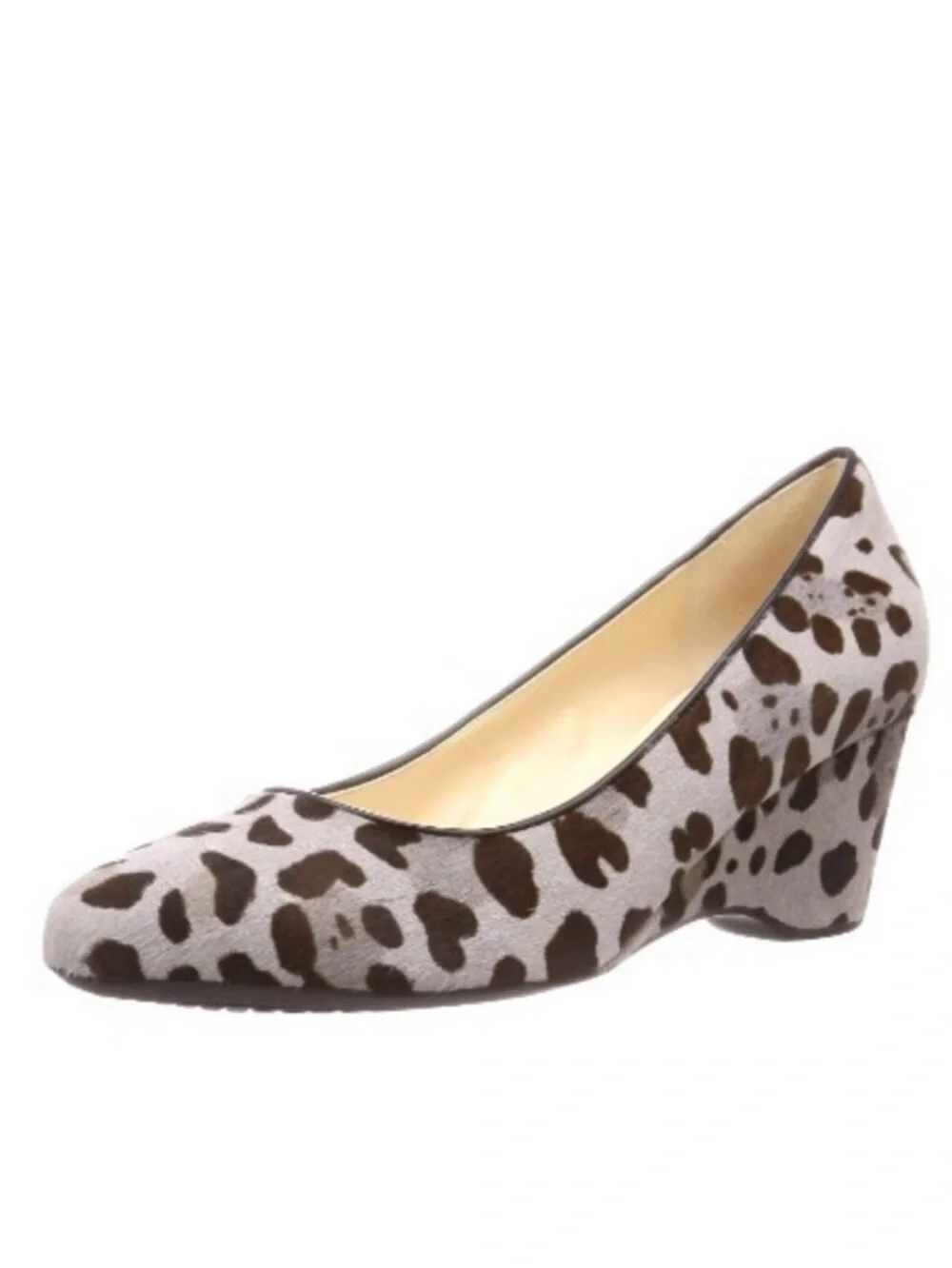 NWT COLE HAAN The-go-to Grey Leopard Calf Hair Wedge Pump Loafer 9